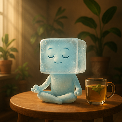 Zen Ice Cube meditating